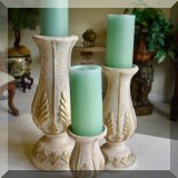 DF02. Set of wooden candle holders. 